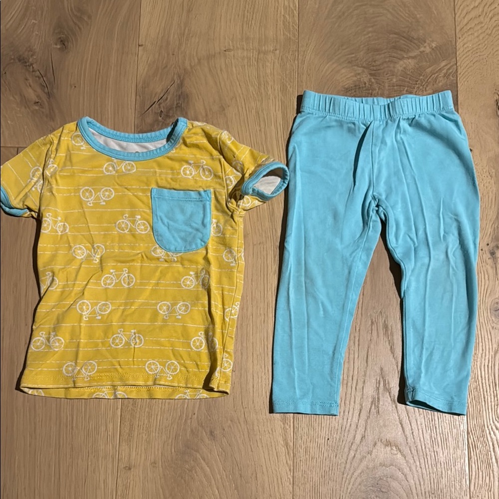 Cheerful Yellow and Blue Pajama Set for Cozy Nights